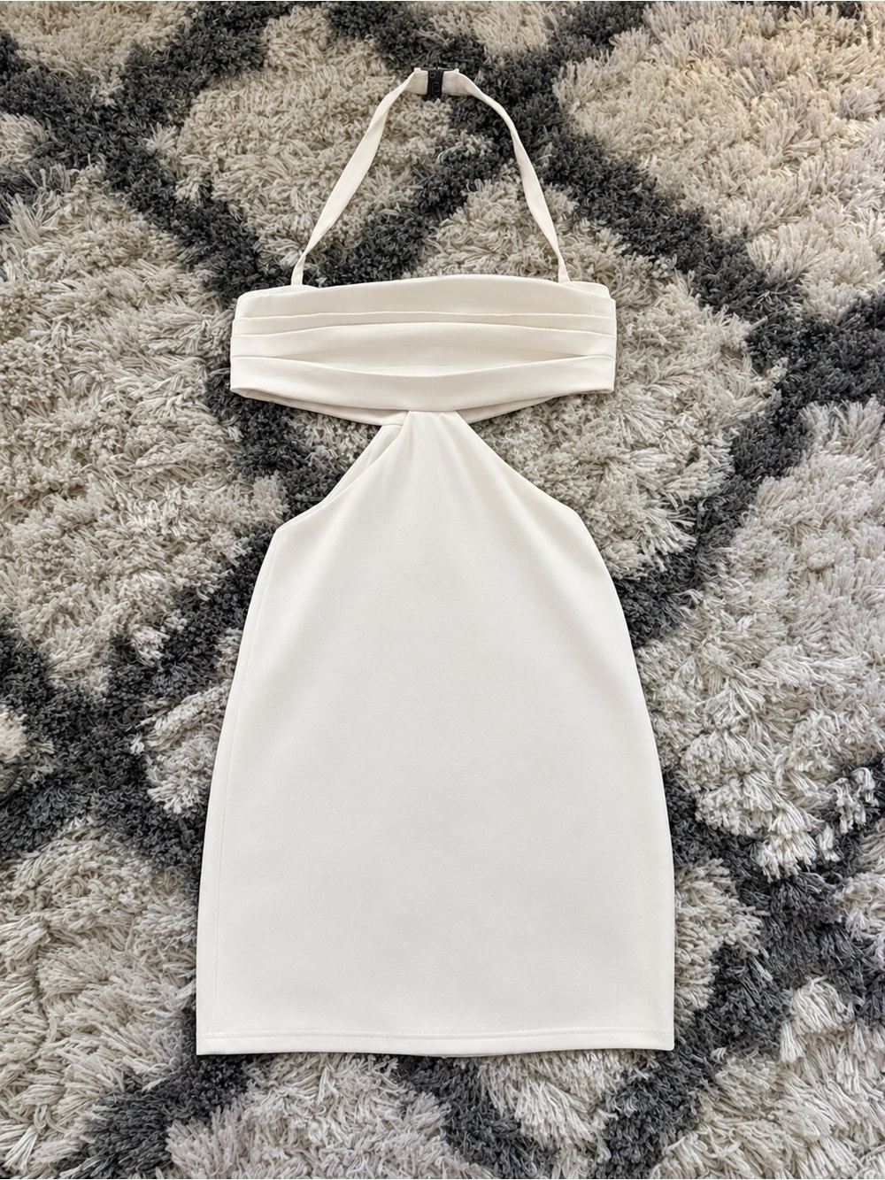 Oh Polly Cream Halter Cutout Mini Dress